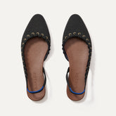 The Almond Slingback - Eyelet Black