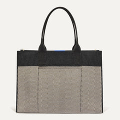 The Classic Tote - Black Herringbone