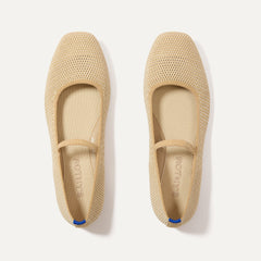 The Max Square Mary Jane - Cream Raffia-Knit