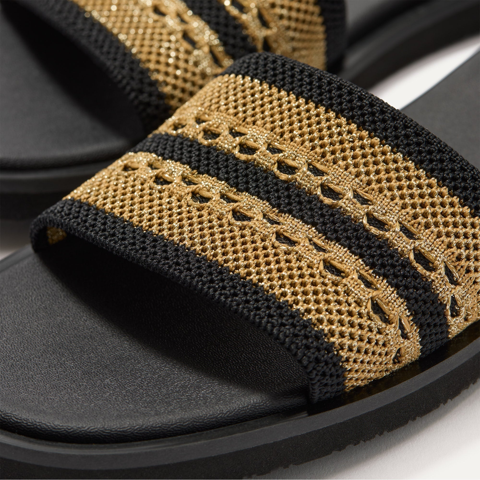 The Slide Sandal - Gilded Crochet
